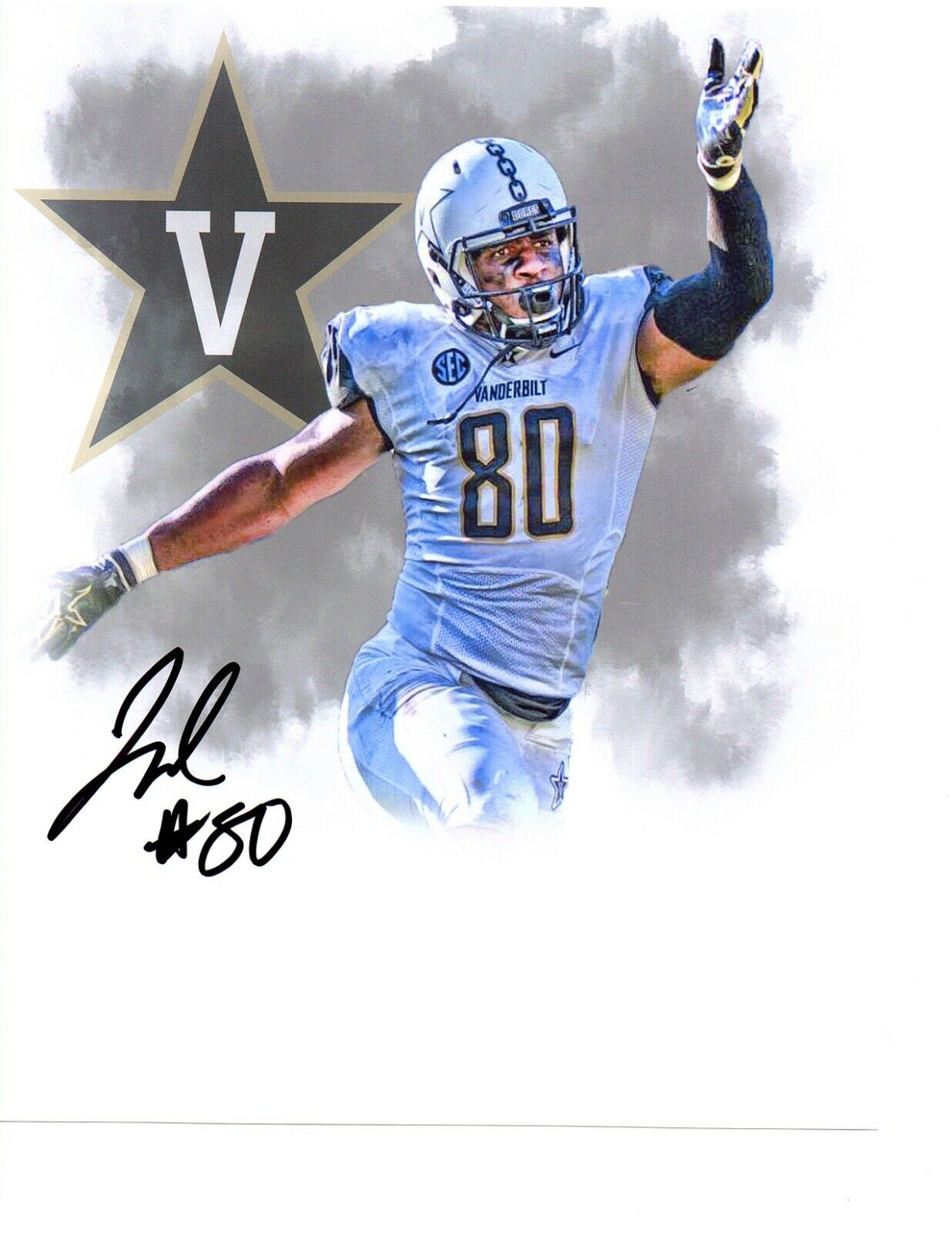 Jared Pinkney Vanderbilt Commodores signed autographed 8x10 football Photo Poster painting a