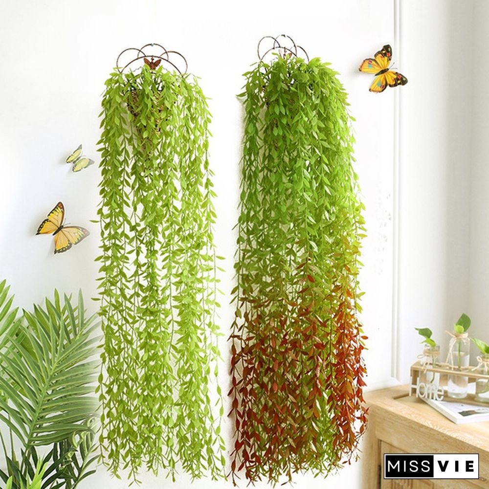 170/100 cm Artificial Willow Leaves Garland Faux Wreath Wedding Backdrop Home Wall Decor 10/8/5/4/2/1 pcs
