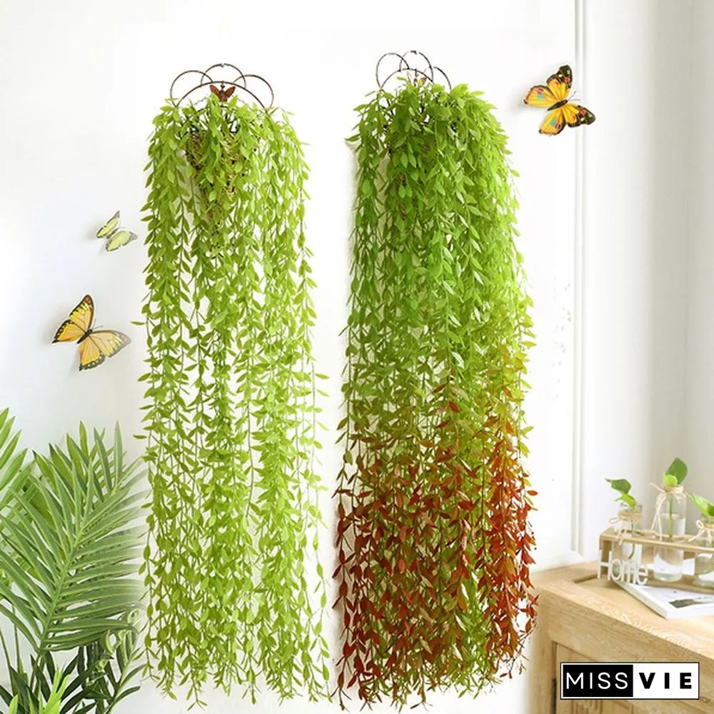 170/100 cm Artificial Willow Leaves Garland Faux Wreath Wedding Backdrop Home Wall Decor 10/8/5/4/2/1 pcs