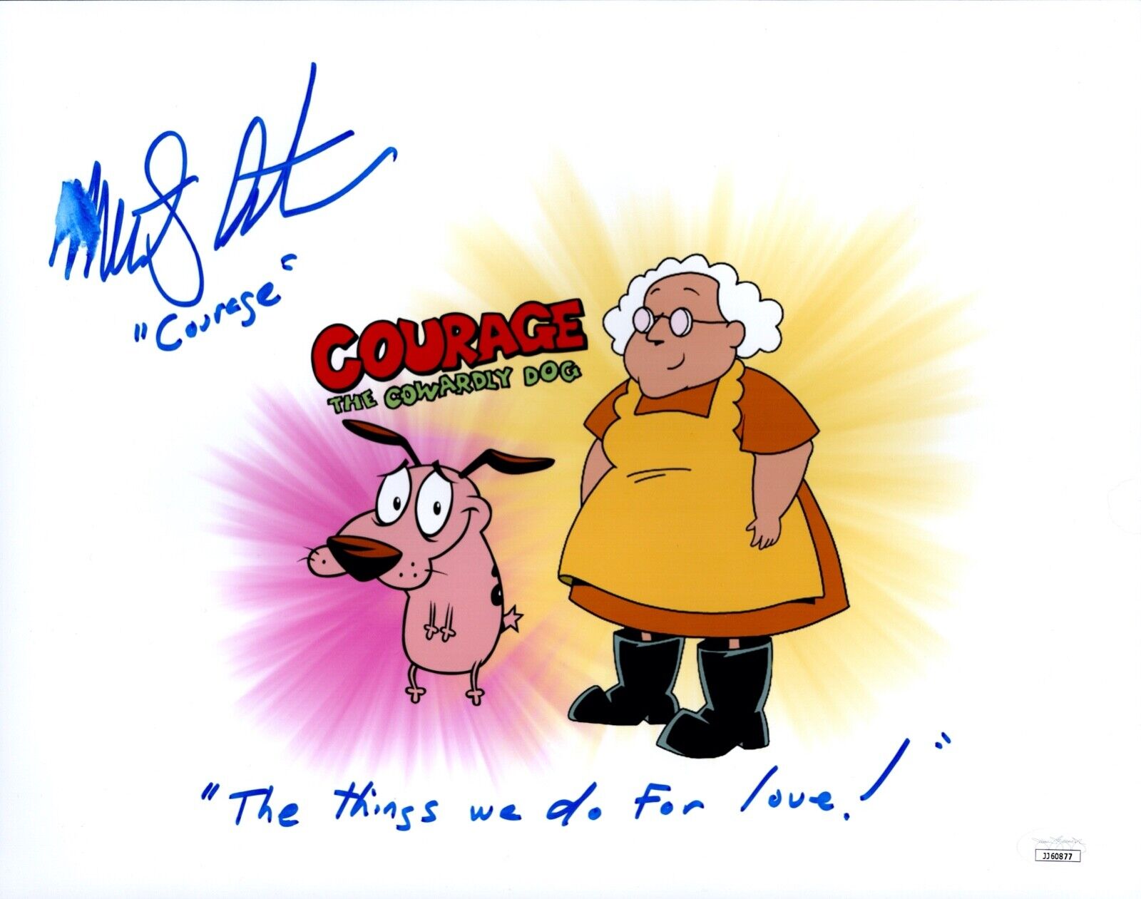 MARTY GRABSTEIN Signed COURAGE COWARDLY DOG 11x14 Photo Poster painting DISCOUNT Autograph JSA