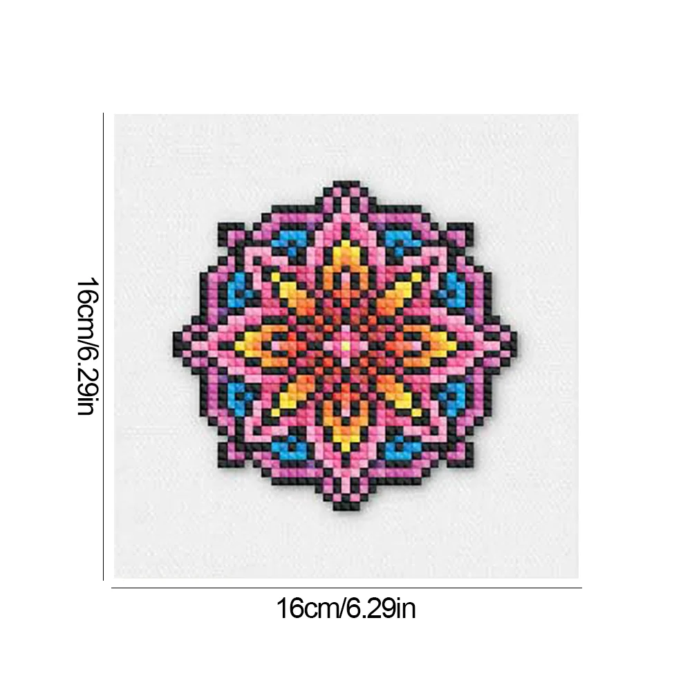 12pcs Mandala DIY Mini Square Diamond Painting for Desktop Decor No Frame(16*16cm)
