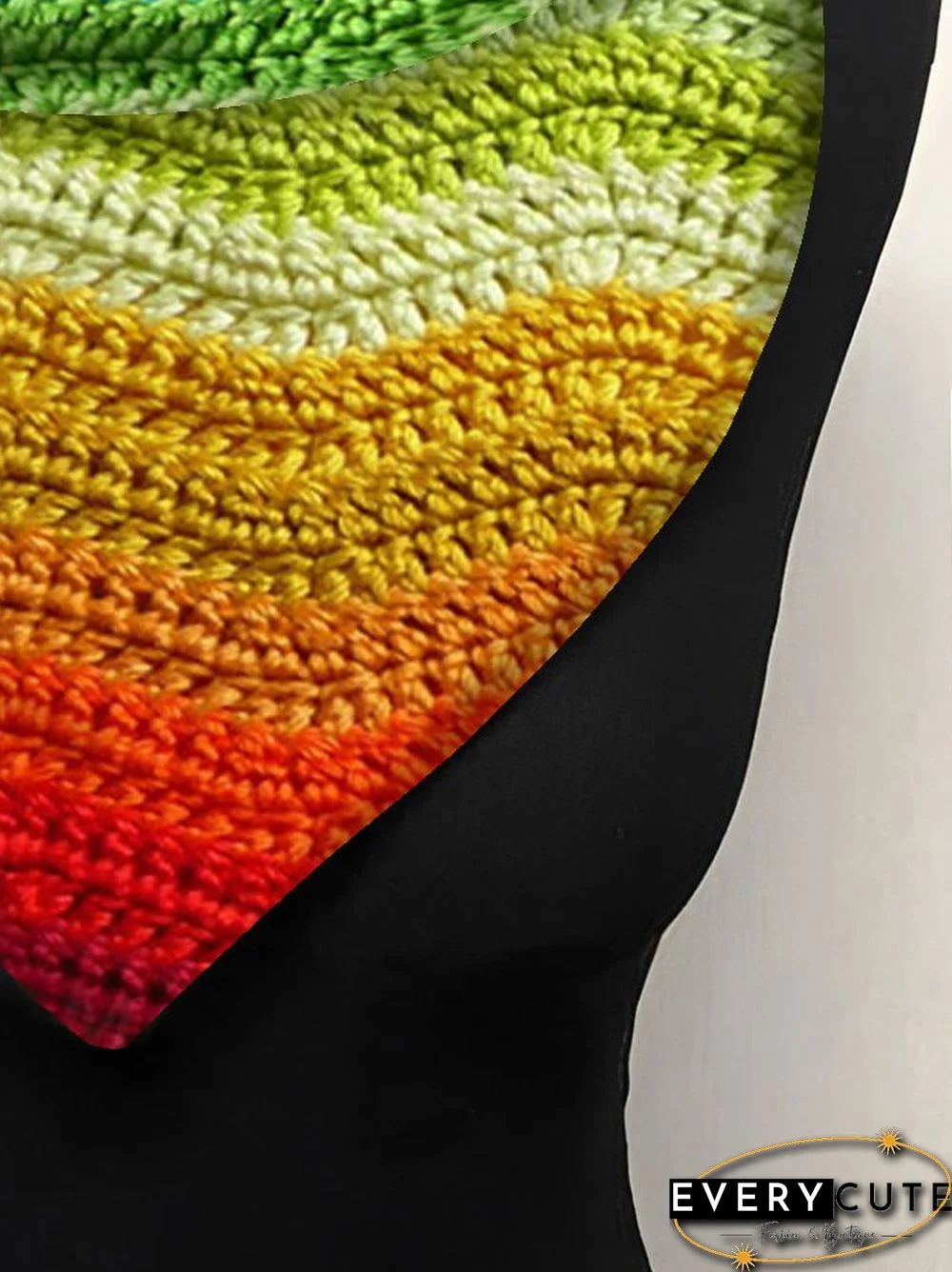 3D Gradient Color Wool Pattern Triangle Scarf Autumn and Winter Daily Matching