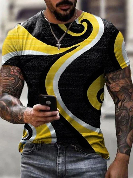 Men Pattern Casual T-shirt-23