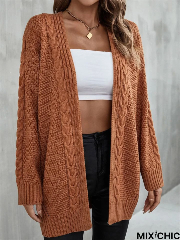 Loose Solid Color Irregular Knitted Sweater Coat