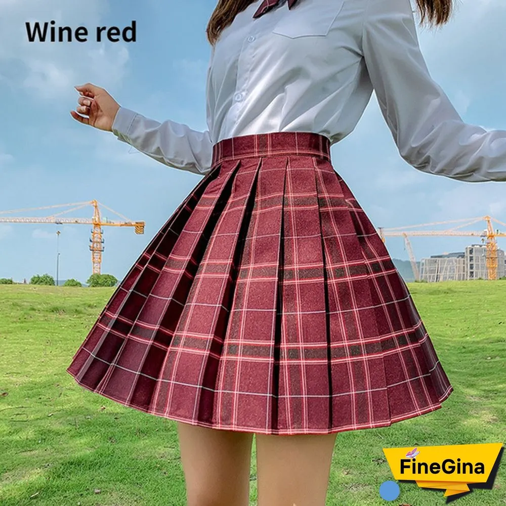 Summer Woman Mini Skirts Harajuku Korean Style Fashion Cute Kawaii Skirts For Girls High Waist Plaid Pleated Skirt Women Dress