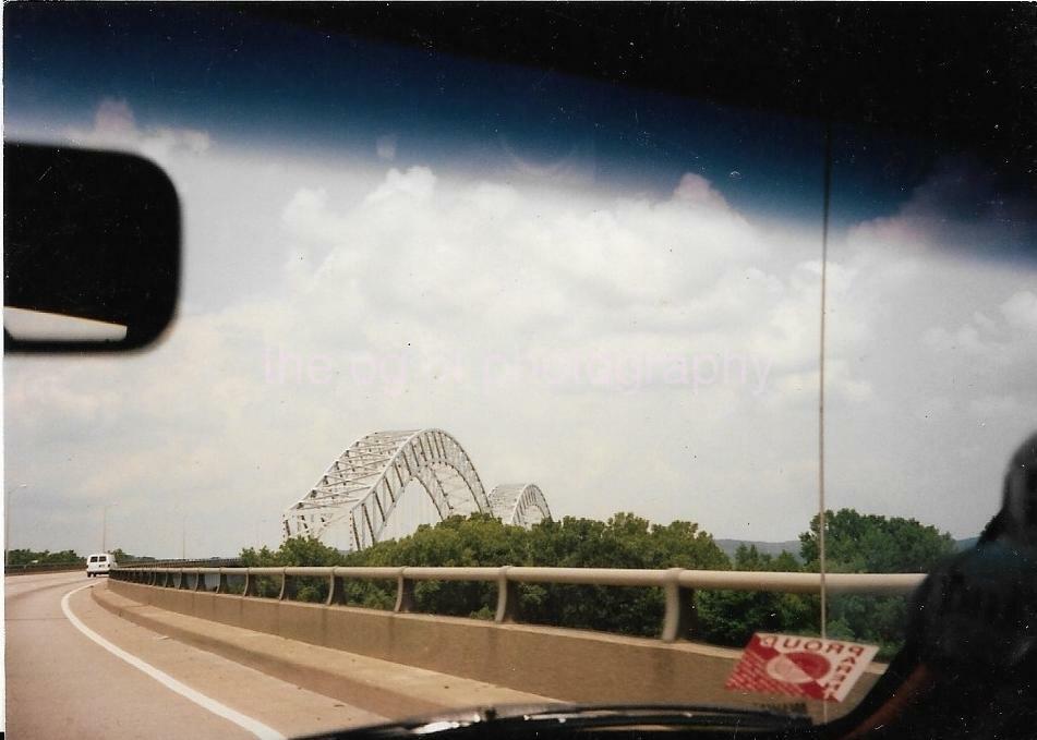 American Highway FOUND COLOR Photo Poster painting Through The Car Windshield VINTAGE 04 16 L