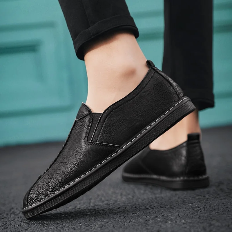 Mens Driving Shoes 2020 Autumn Men Genuine Leather Loafers Shoes Fashion Handmade Soft Breathable Moccasins Flats Slip On Shoes