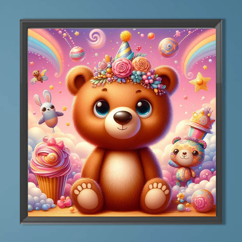 Diamond Painting - Full Round Drill - Surprise Bear(Canvas|40*40cm)