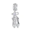 Ballet Shoe Charm Bead 925 Sterling Silver 