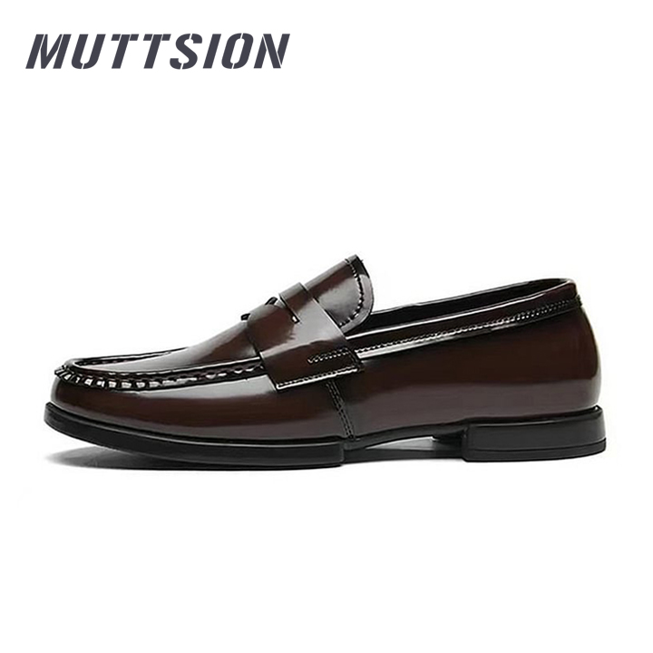 MUTTSION  Business Casual Loafers | Glossy Cowhide Loafers MUTTSION.COM MUTTSION