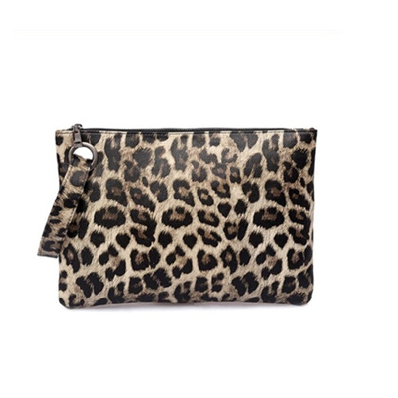 Unisex Leopard Pu Leather Zipper Wallets