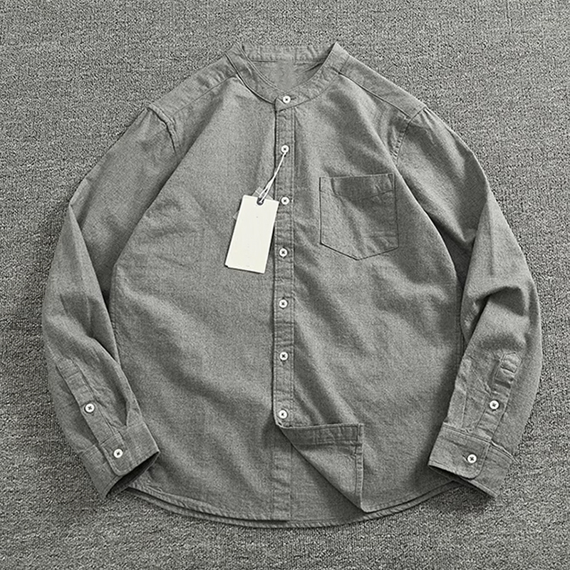 Men's Solid Color Casual Cotton Sweat-Absorbent Breathable Shirt