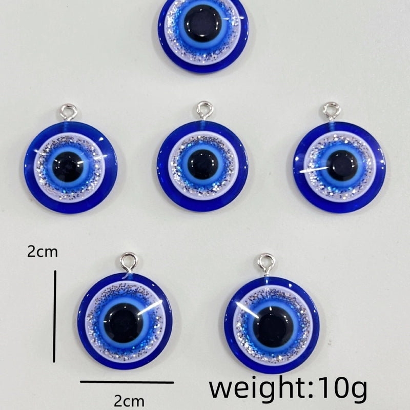 A Pack Of 6 20*20mm Hole Under 1mm Resin Devil’s Eye Pendant