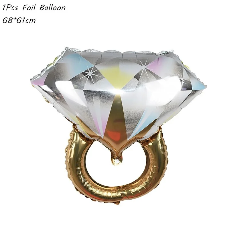 Bride To Be Theme Foil Balloon Cupcake Topper Sash Bachelorette Party Diamond Ring Foil Balloon Wedding Decoration Supplies