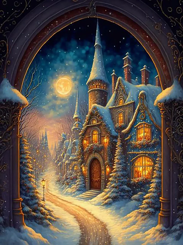 Fantasy House Scenery 11CT/16CT  Stamped Cross Stitch 50*65CM