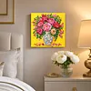 Framed Peony Vase -  DIY Button Art Painting Kit for Creativity DIY Pearl Dot Crafts for Gift Home Wall Decor 30*30CM