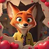 Cartoon Nick Wilde Smiling Tear-Out Full DIY 5D Round Drill Diamond Paintings Picture Arts Craft for Adults/Beginners Gift Idea Home Wall Decor Diamond Crystal Rhinestones Painting Kits 11.7x11.7In