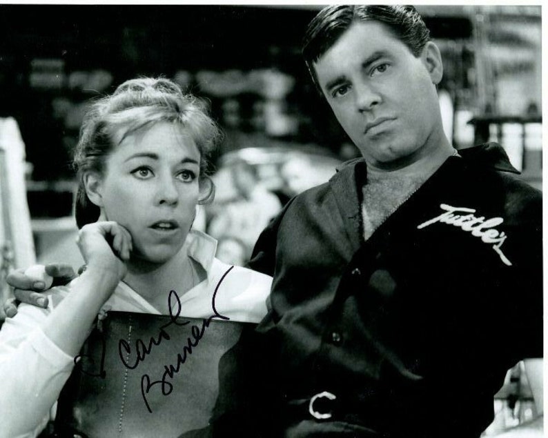 Carol burnett signed autographed w jerry lewis 8x10 Photo Poster painting