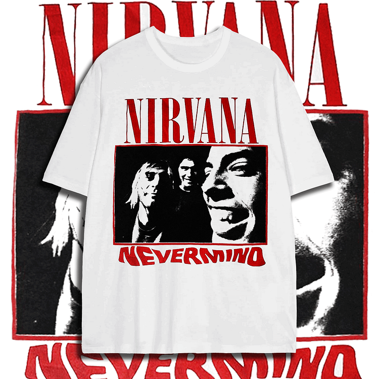 Davidhawaii100% Cotton Casual Trendy Retro Rock Photo Double-sided White T-shirt - 100% Cotton