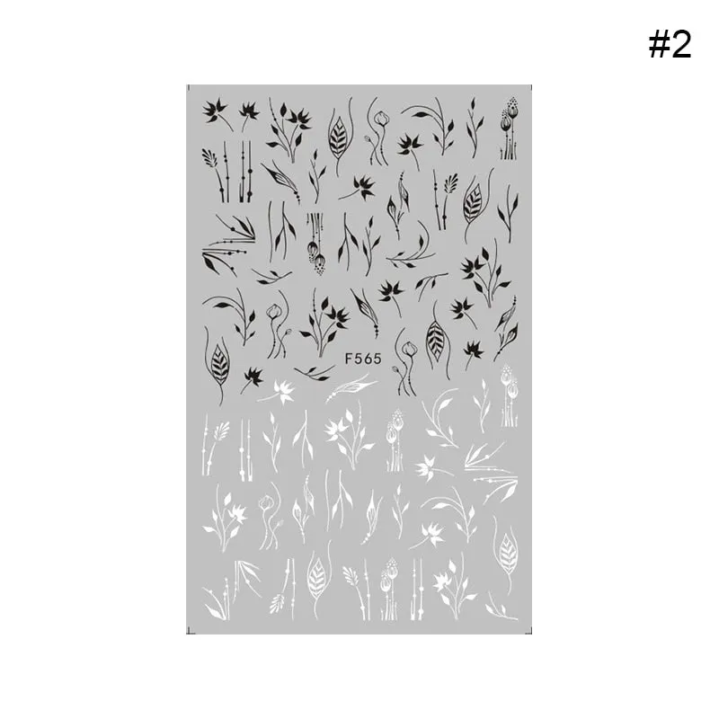 Heart Love Design 3D Nail Sticker English Letter Stickers Face Pattern Trasnfer Sliders Valentine's Day Nail Art Decoration-Nail Inspo