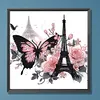 Tour Eiffel papillon - peinture diamant de forme sp&eacute;ciale - 30*30cm