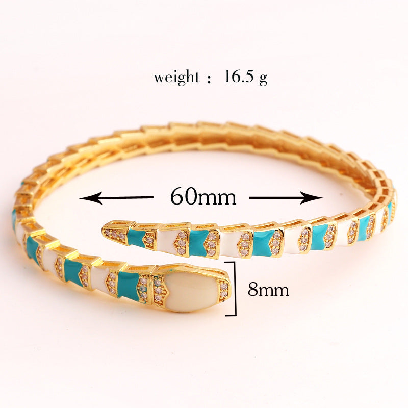 Hip Hop Snake Snake Copper Electroplating Bangles