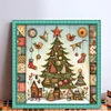 (Stamped/Counted) Christmas Tree And House-11CT Cross Stitch 50*50cm/19.69*19.69in