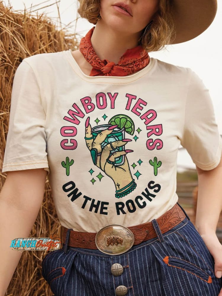Cowboys Tears Colorful Western T-Shirt Sand / S