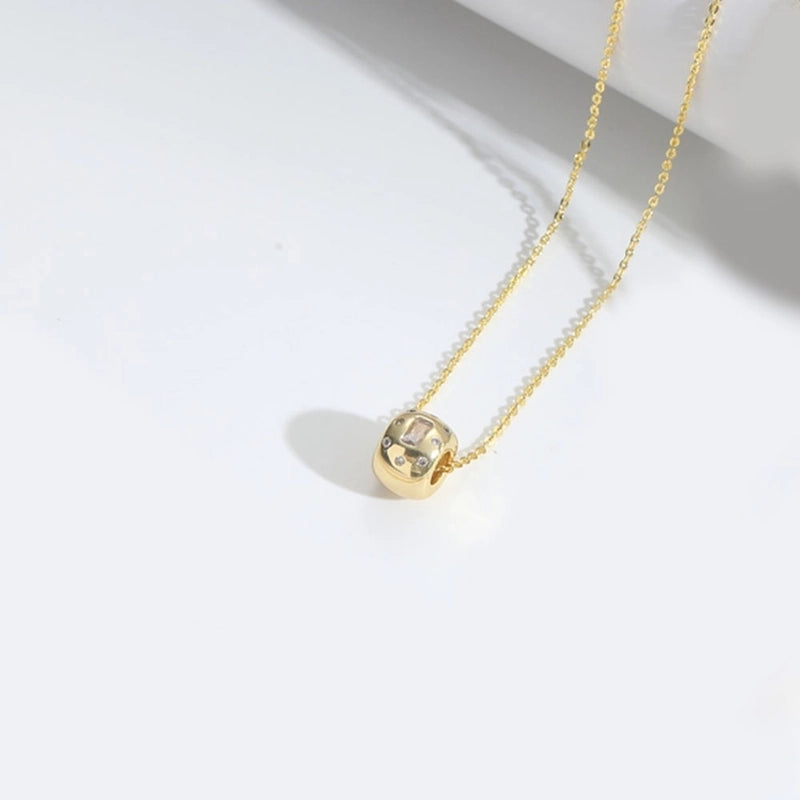 Copper 14K Gold Plated Moon Flower Zircon Copper Necklaces