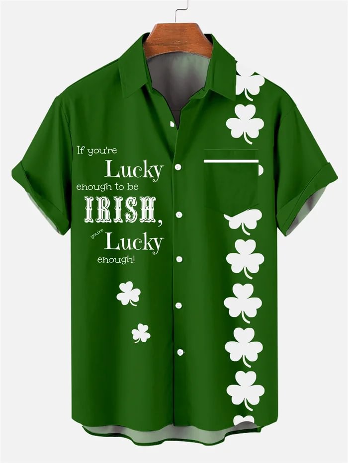 Men's St. Patrick's Day Cocktail Party Short Sleeve Shirt