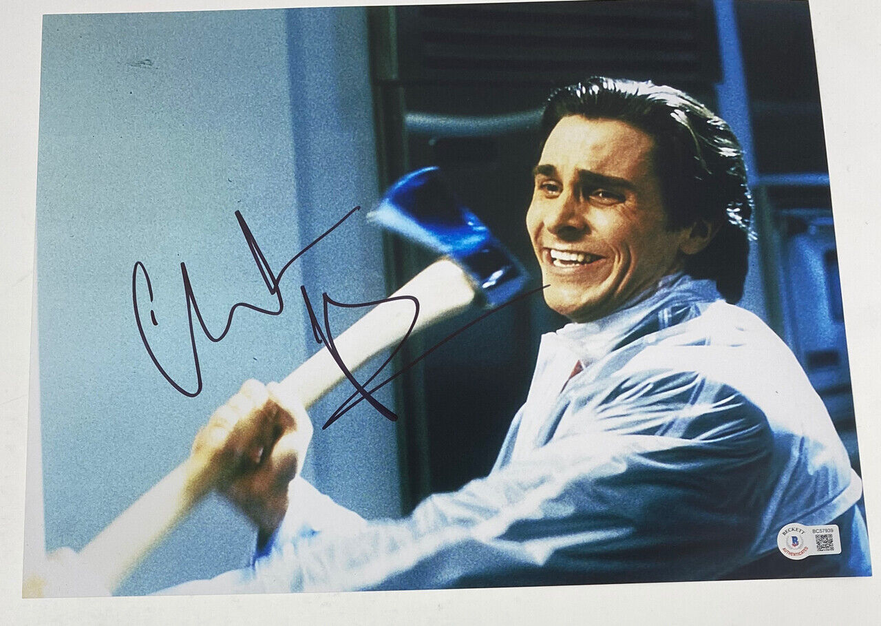 Christian Bale Signed Autographed 11x14 Photo Poster painting American Psycho Beckett BAS COA