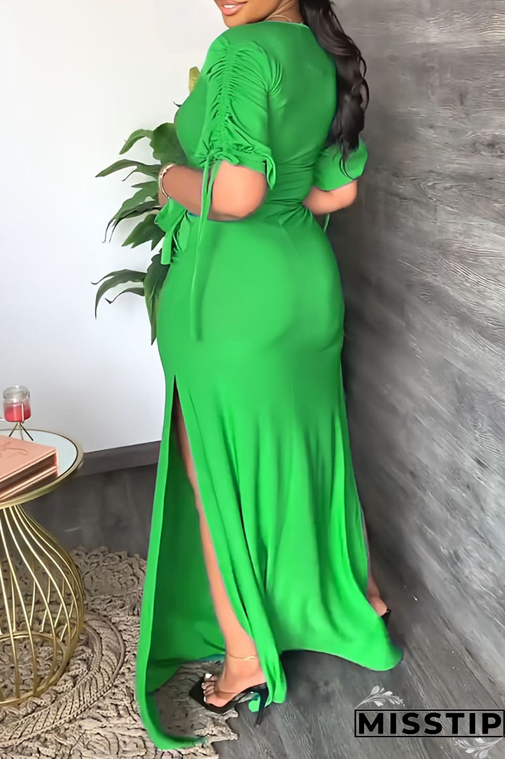 Black Casual Solid Bandage Patchwork O Neck Straight Dresses