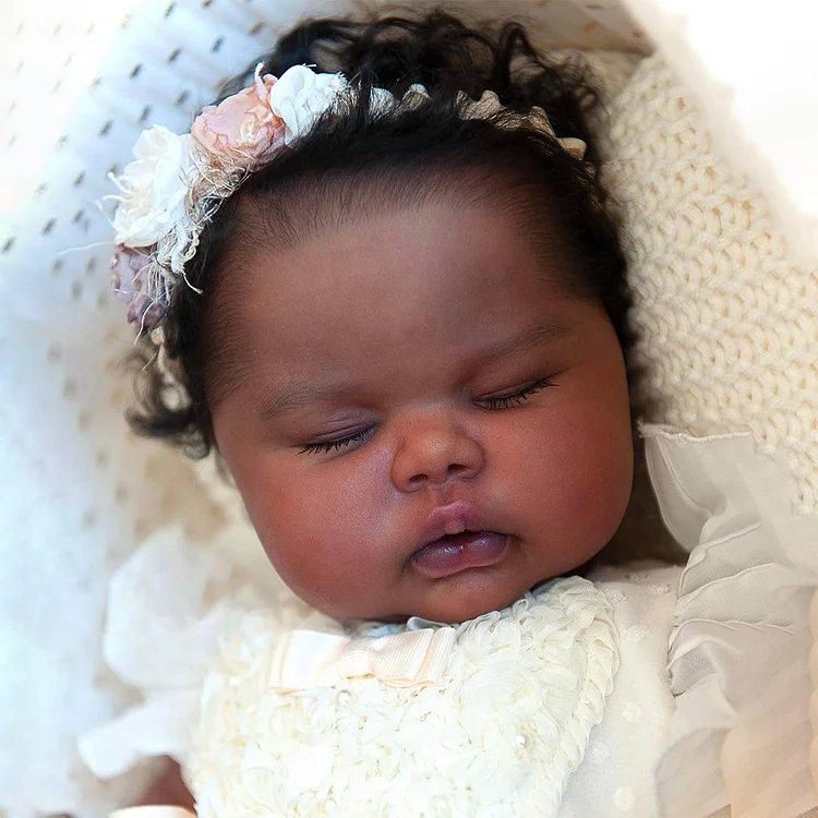 [New Series 2024] 20'' Super Lovely African American Cloth Body Reborn Baby Girl Doll Named Yersser