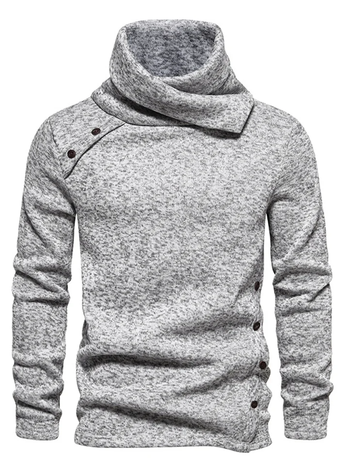 Autumn and Winter New Men's High-neck Solid Color Sweater-JRSEE