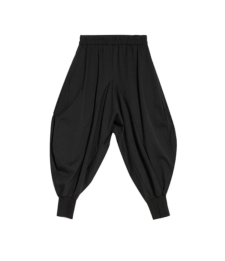 Casual Thickened Elastic Waist Haren Pants