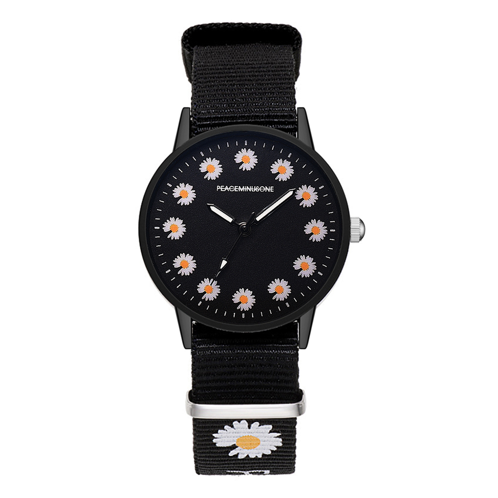

Korean Daisy Nylon Strap Students Flower Pattern Quartz Watch, 501 Original
