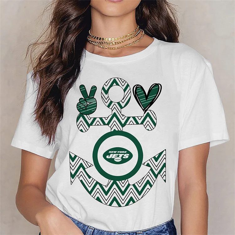 New York Jets Women's White Relaxed T-Shirt