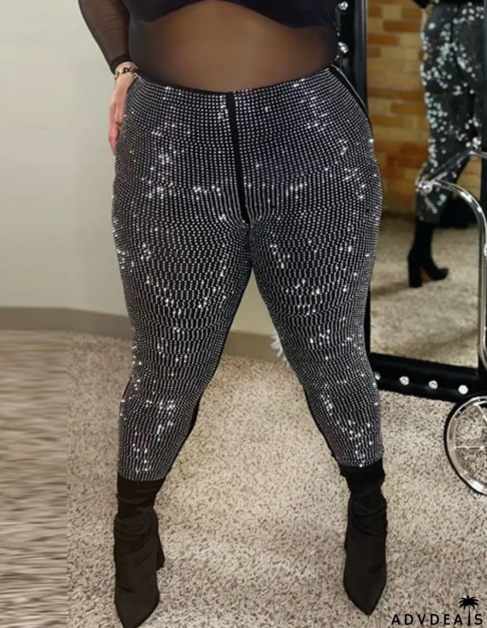 Women's Beaded Pants Clubwear