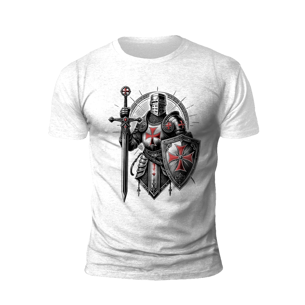 Crusader Knight T-Shirt: Faith and Valor