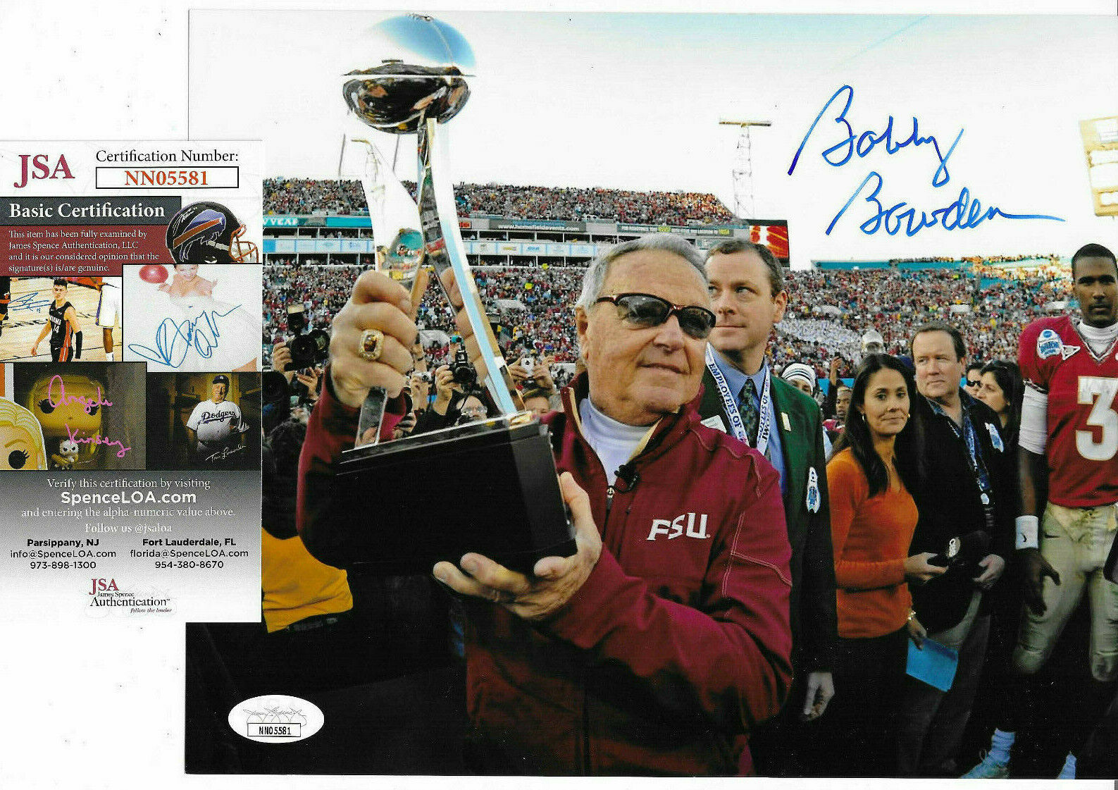 Bobby Bowden Signed 8x10 Photo Poster painting Autograph, FSU Seminoles, NCAA Football, JSA COA