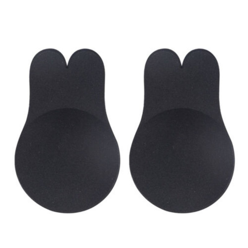 Xinkeke Rabbit Ear Silicone Bust Lift Up Women Reusable Self-adhesive Strapless Invisible Bra Sticky Breast Tape Nipple Cover Bra Pads