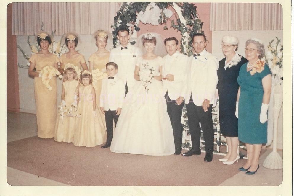 FOUND Photo Poster paintingGRAPH Color WEDDING 1960′s Portrait VINTAGE Original 22 46 U