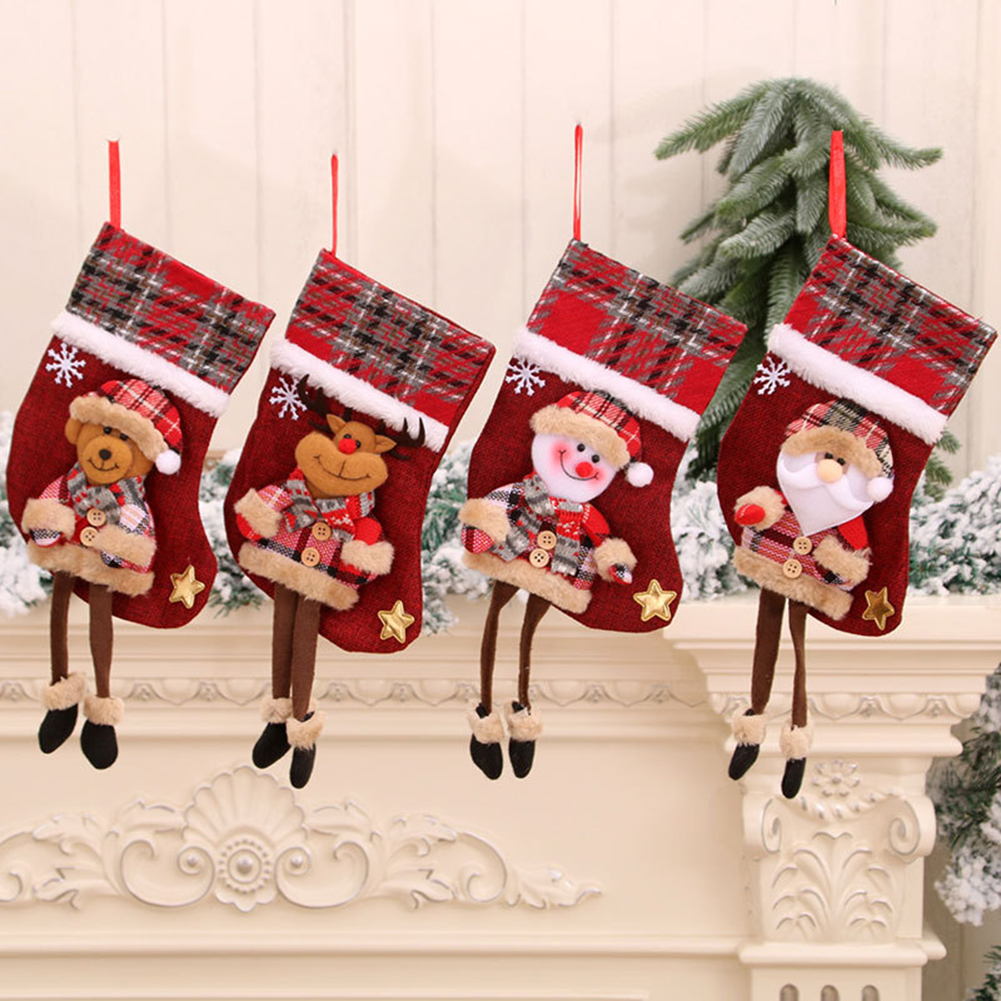 

4x Christmas Doll Stockings Xmas Tree Hanging Pendant Decoration, 501 Original