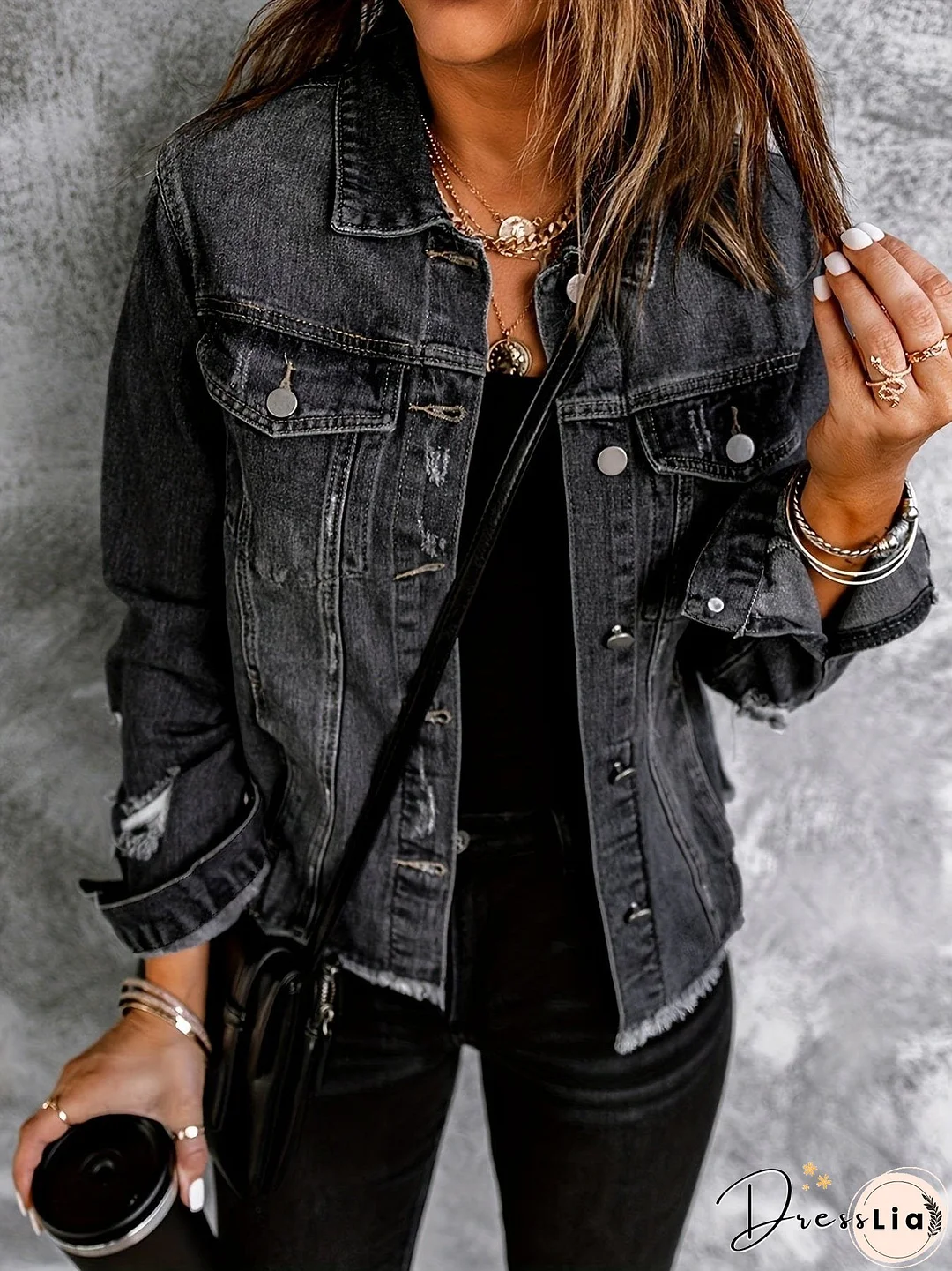 Raw Hem Denim Jacket