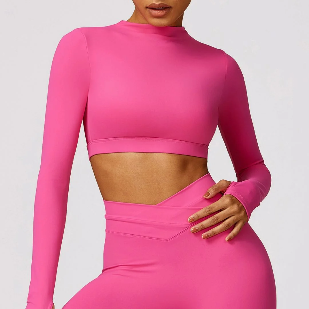 Spring brushed tight long sleeve yoga clothes