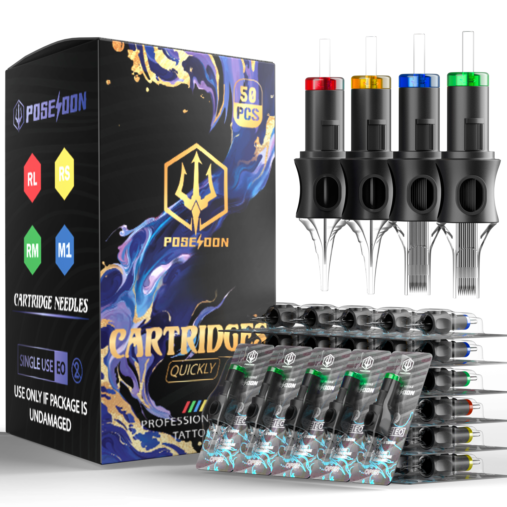 Poseidon 50Pcs Tattoo Cartridge Needles(V5)  Poseidon Tattoo Official