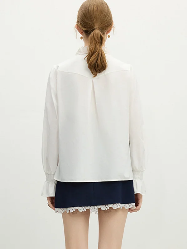 Athvotar Athvotar Temperament Lace Lace V-Neck Shirt Women's Spring 2025 Design Sense Niche Elegant Loose Coat