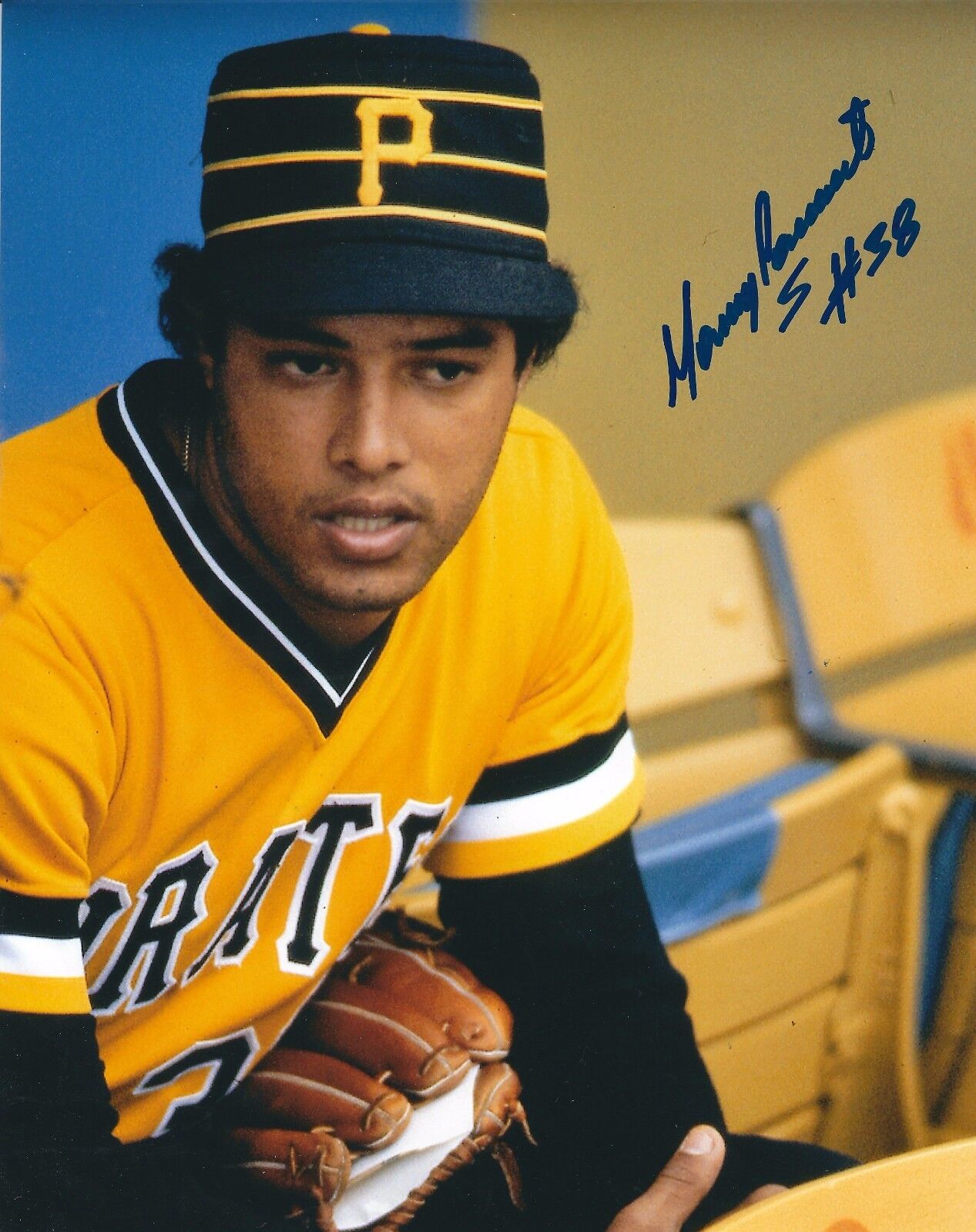 Signed 8x10 MANNY SARMIENTO Pittsburgh Pirates Autographed Photo Poster painting w/ Show Ticket