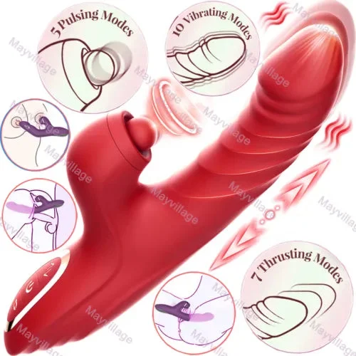 pornhint Pornhint Thrusting Vibrating Dildo Clit Pulsing G-Spot Rabbit Vibrator Sex Toy for Women