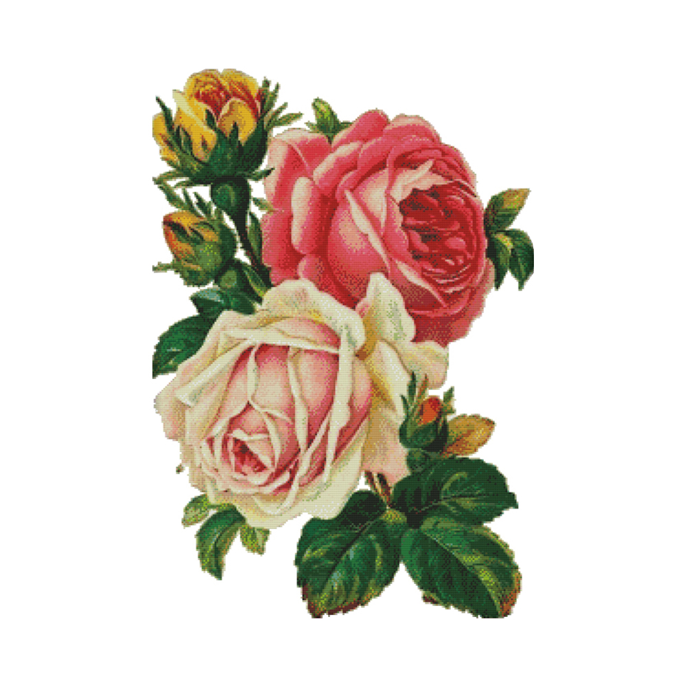 

Rose - 14CT Stamped Cross Stitch - 49*63CM, 501 Original